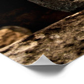 Smiling Stone Totem Cambodia Temple Art Poster (Ecke)