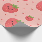 Smiling Strawberry Kids Birthday Decor Geschenkpapier (Ecke)