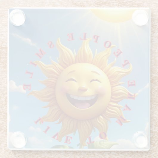 "Smiling Sun Coasters – Spread Joy with Eve Glasuntersetzer (Rückseite)