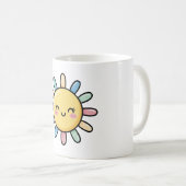 Smiling Sun – Cute Whimsical Illustration Kaffeetasse (VorderseiteRechts)