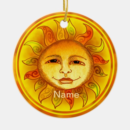 Smiling Sun Keramik Ornament (Vorne)