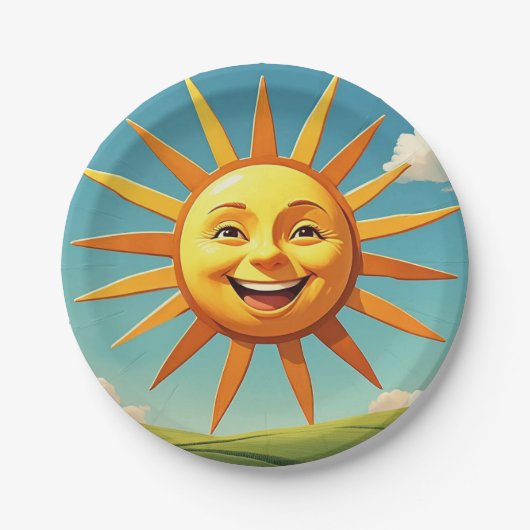 " SMILING SUN " PAPPTELLER (Vorderseite)