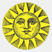 Smiling sun runder aufkleber (Vorderseite)