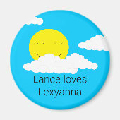 Smiling Sun with Puffy Clouds: Magnet (Vorne)