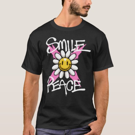 Smiling Sunflower Streetwear T-Shirt (Vorderseite)