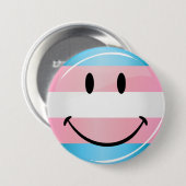 Smiling Transgender Flag Button (Vorne & Hinten)