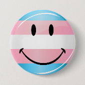 Smiling Transgender Flag Button (Vorderseite)