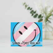 Smiling Transgender Flag Postkarte (Stehend Vorderseite)