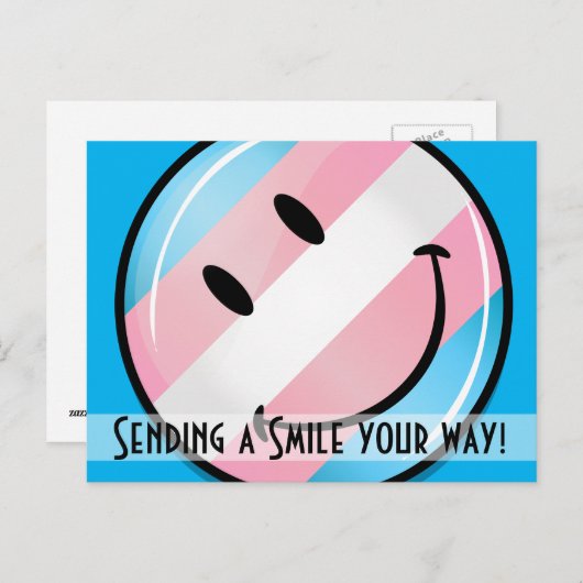 Smiling Transgender Flag Postkarte (Vorne/Hinten)
