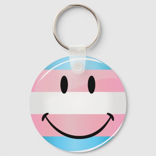 Smiling Transgender Flag Schlüsselanhänger (Vorderseite)