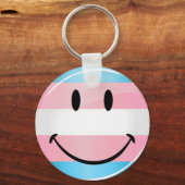 Smiling Transgender Flag Schlüsselanhänger (Vorderseite)