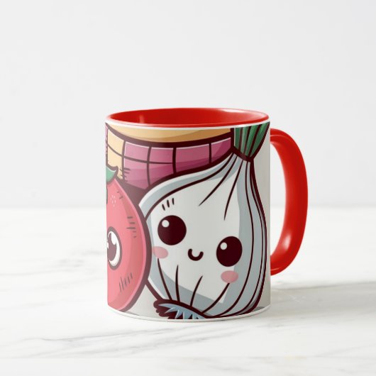 Smiling Veggies Coffee Mug Tasse (VorderseiteRechts)