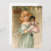 Smiling Victorian Girl Feiertagskarte (Vorne/Hinten)