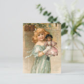 Smiling Victorian Girl Feiertagspostkarte (Stehend Vorderseite)