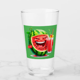 Smiling Watermelon Charakter Genuss Glas