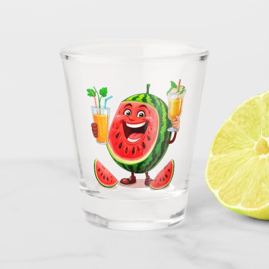 Smiling Watermelon Charakter Genuss Schnapsglas (Vorderseite)