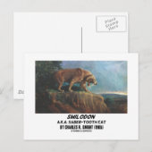 Smilodon (alias Säbeltooth Cat) Ritter (1905) Postkarte (Vorne/Hinten)
