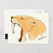 Smilodon Brüllen Postkarte (Vorne/Hinten)