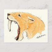 Smilodon Brüllen Postkarte (Vorderseite)