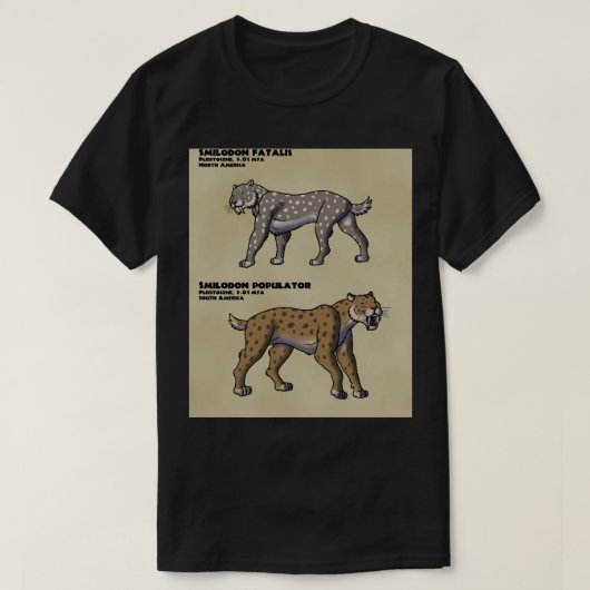 Smilodon Nord und Süd T-Shirt (Design vorne)