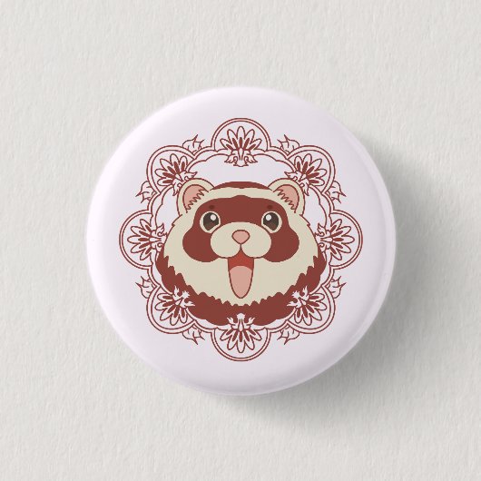 Smily Ferret Button (Vorderseite)