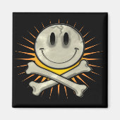 Smily Skull und Crossbones Magnet (Vorne)