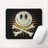 Smily Skull und Crossbones Mousepad (Mit Mouse)