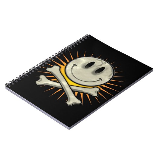 Smily Skull und Crossbones Notizblock (Linke Seite)