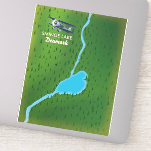 Sminge Lake Dänemark Reise Karte Aufkleber