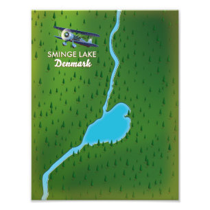 Sminge Lake Dänemark Reise Karte Fotodruck