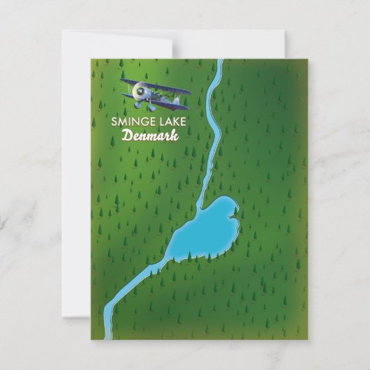 Sminge Lake Denmark Reisekarte (Vorderseite)