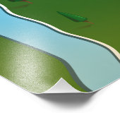 Sminge Lake Denmark Reisekarte Fotodruck (Ecke)