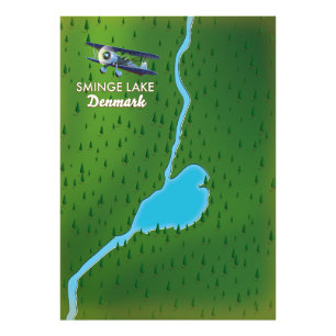 Sminge Lake Denmark Reisekarte Fotodruck