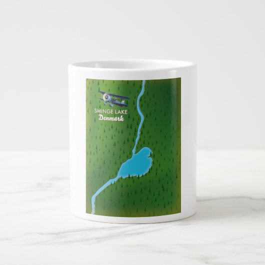 Sminge Lake Denmark Reisekarte Jumbo-Tasse (Vorderseite)