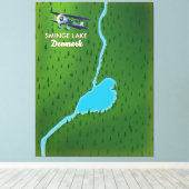 Sminge Lake Denmark Reisekarte Leinwanddruck (Insitu (Holzboden))