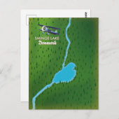 Sminge Lake Denmark Reisekarte Postkarte (Vorne/Hinten)
