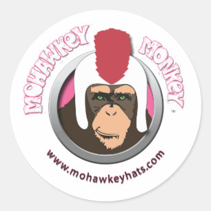 Smirkey Mohawkey Affeaufkleber Runder Aufkleber
