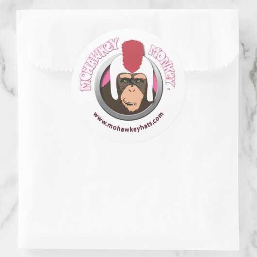 Smirkey Mohawkey-Affenaufkleber Runder Aufkleber (Tasche)