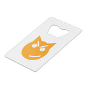 Smirking Emoji Cat Geldkarten Flaschenöffner (Rückseite Schrägansicht)