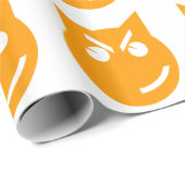 Smirking Emoji Cat Geschenkpapier (Rolleneckpunkt)