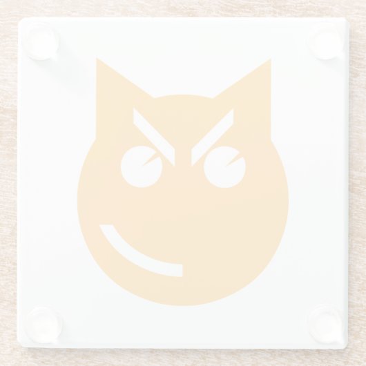 Smirking Emoji Cat Glasuntersetzer (Rückseite)