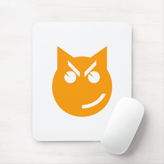 Smirking Emoji Cat Mousepad (Mit Mouse)