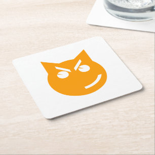 Smirking Emoji Cat Rechteckiger Pappuntersetzer