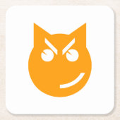 Smirking Emoji Cat Rechteckiger Pappuntersetzer (Vorderseite)