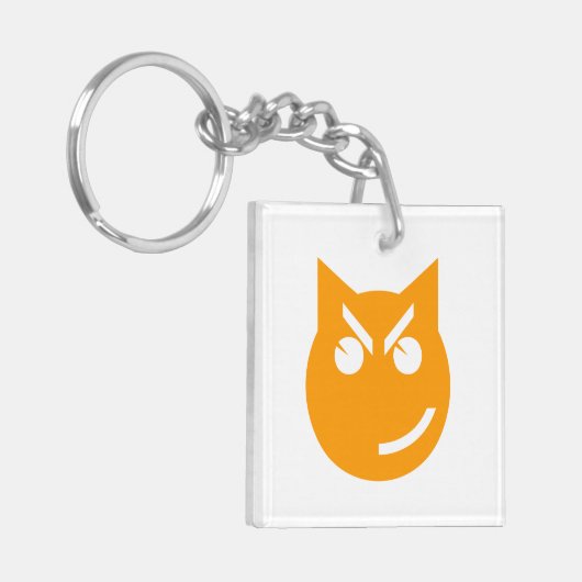Smirking Emoji Cat Schlüsselanhänger (Vorderseite links)
