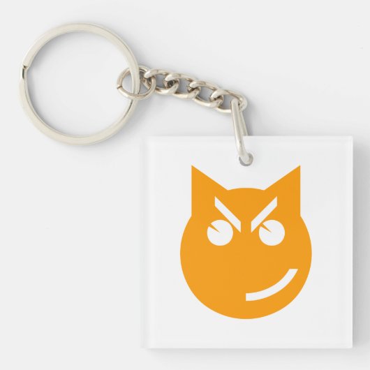 Smirking Emoji Cat Schlüsselanhänger (Vorderseite)