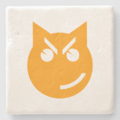 Smirking Emoji Cat Steinuntersetzer (Vorderseite)