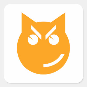 Smirking Emoji Katze Quadratischer Aufkleber