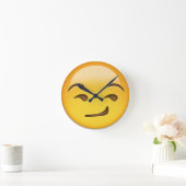 Smirking Face Emoji Runde Wanduhr (Zuhause)