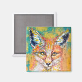 Smirking Fox Original Artwork Magnet (Vorderseite/Rückseite)